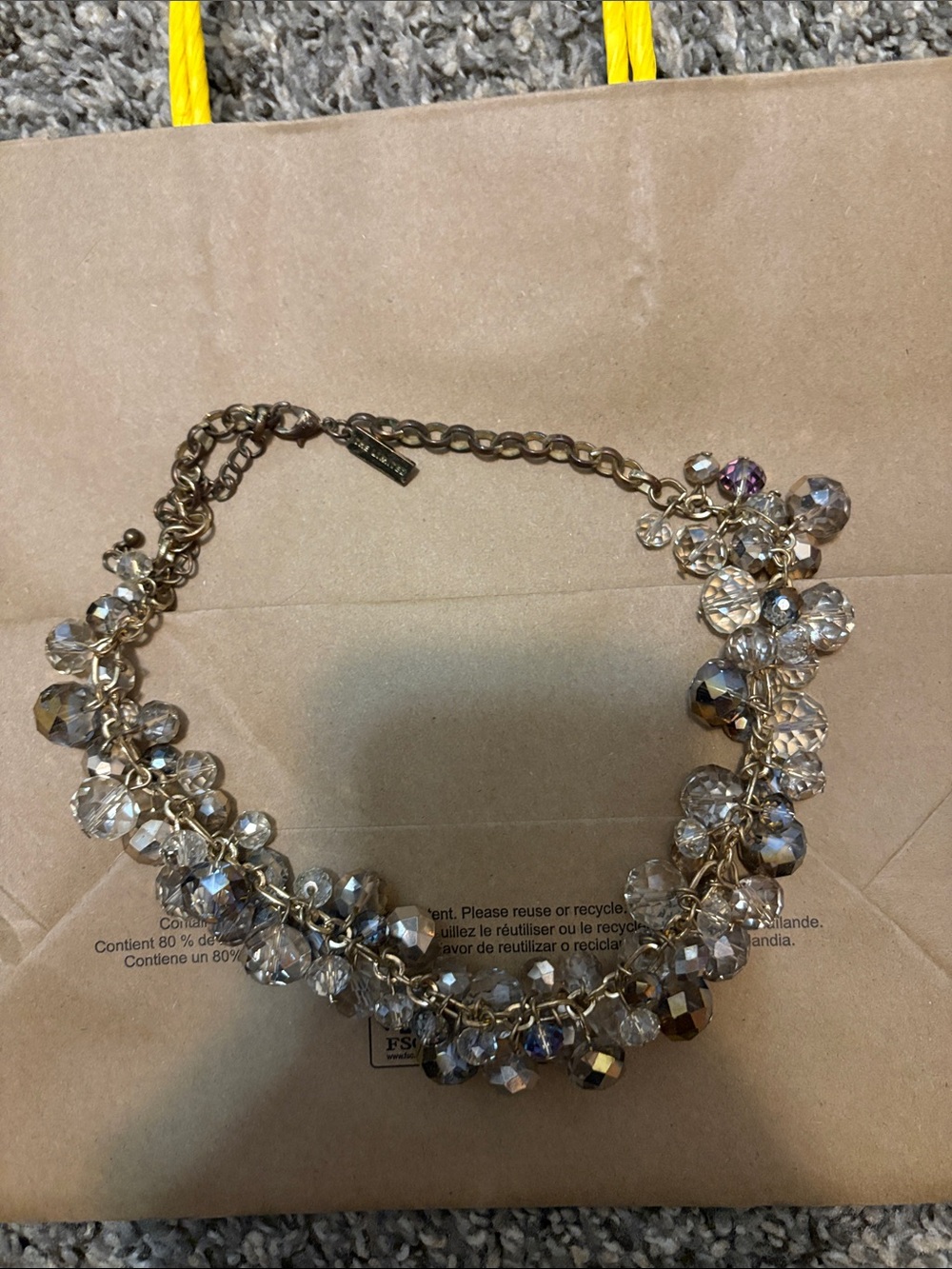 Gold-Tone Crystal Cluster Necklace - Women Jewelry
